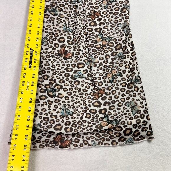 Rue 21 Cami Dress Women's Large Brown Butterfly Cheetah Print Fairy Core Grunge - Picture 4 of 9